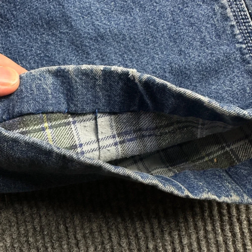 Carhartt Flannel Lined Carpenter Jeans Mens 40x26 Blue Denim Work Pants B172 DST